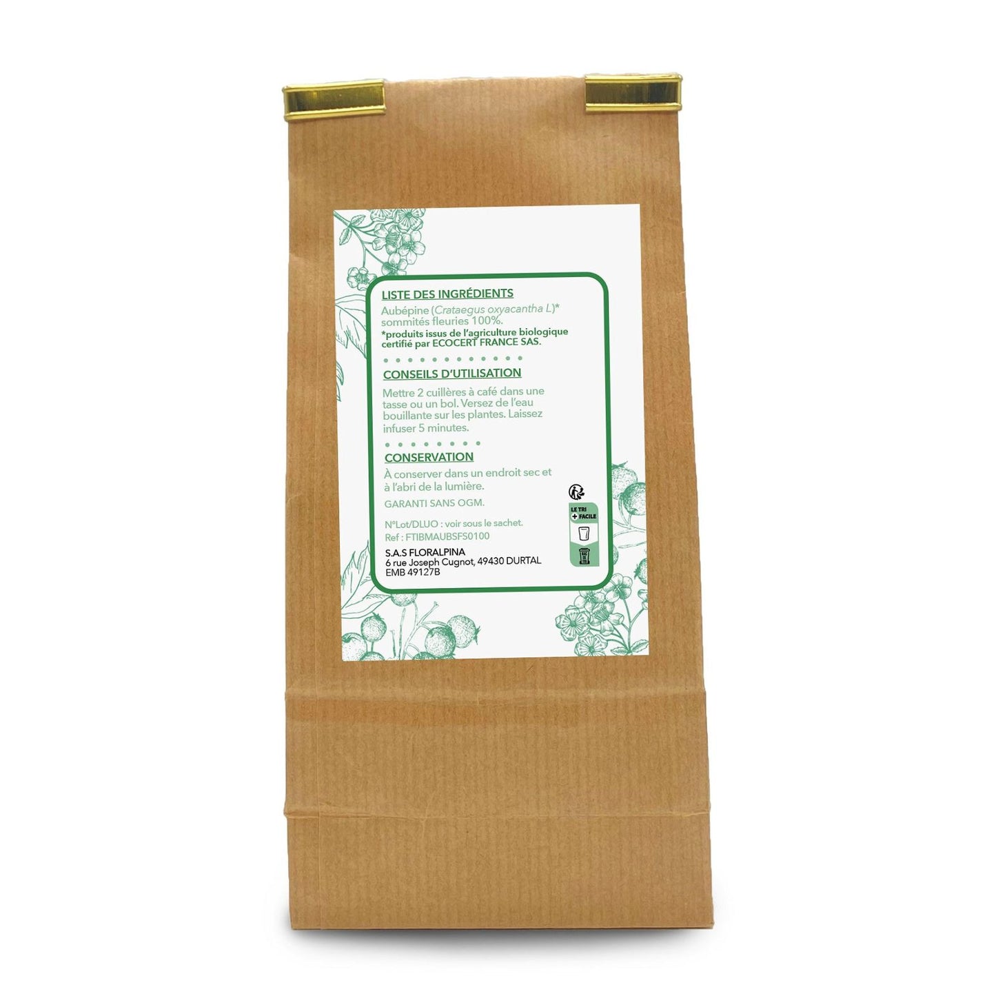Achat Aubépine sommités fleuries BIO Tisane - Rue Des Plantes
