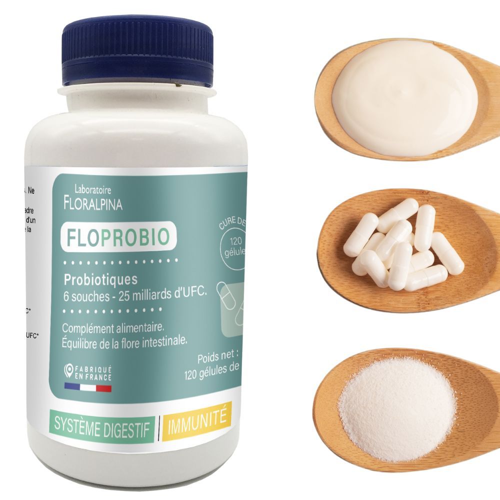 Achat Floprobio (probiotiques) - 6 souches - 25 miliards d'UFC - Rue Des Plantes