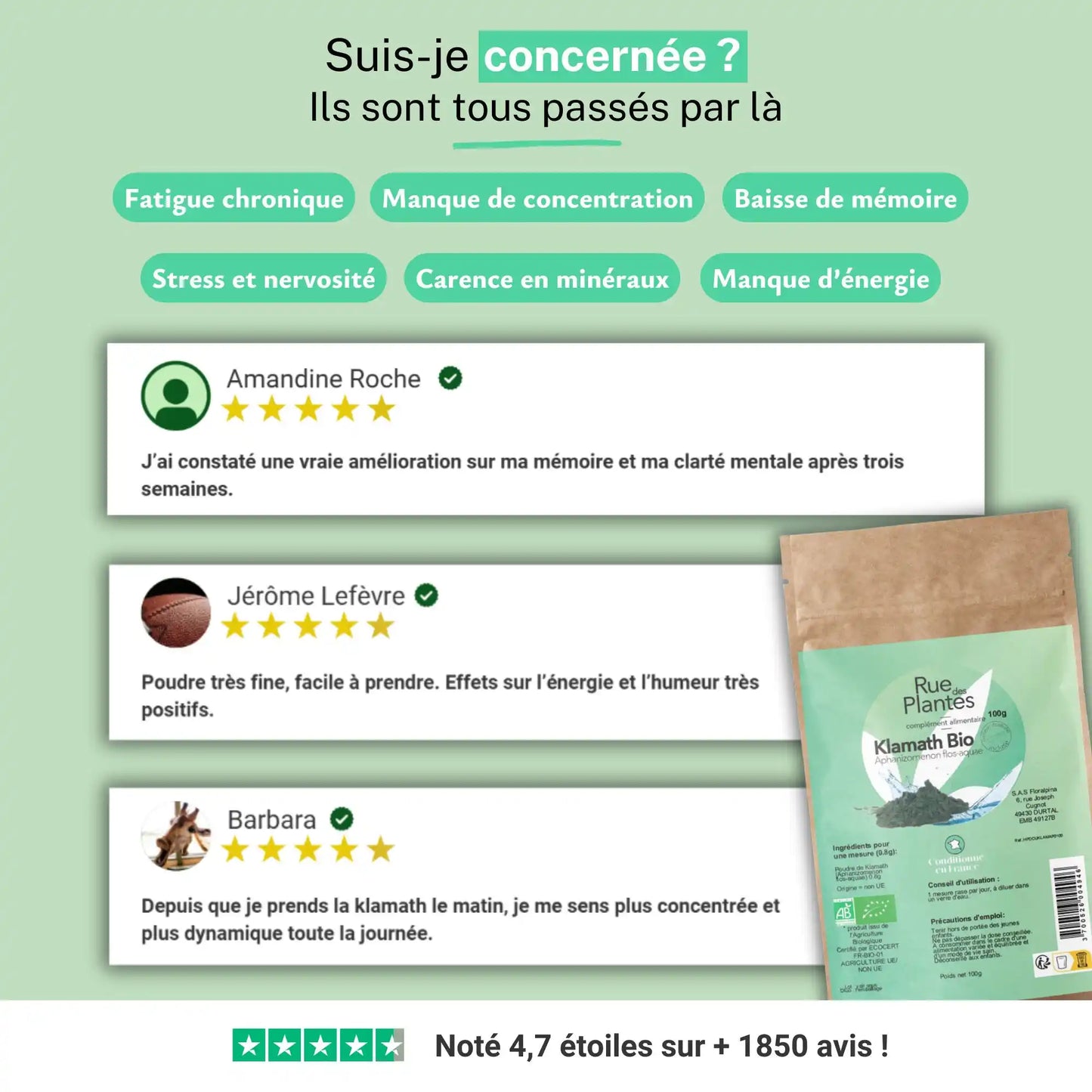 Achat Klamath Bio Poudre