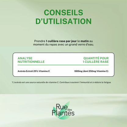 Acérola Extrait 25% Vitamine C Poudre