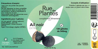 Ail noir extrait de 545mg - Rue Des Plantes