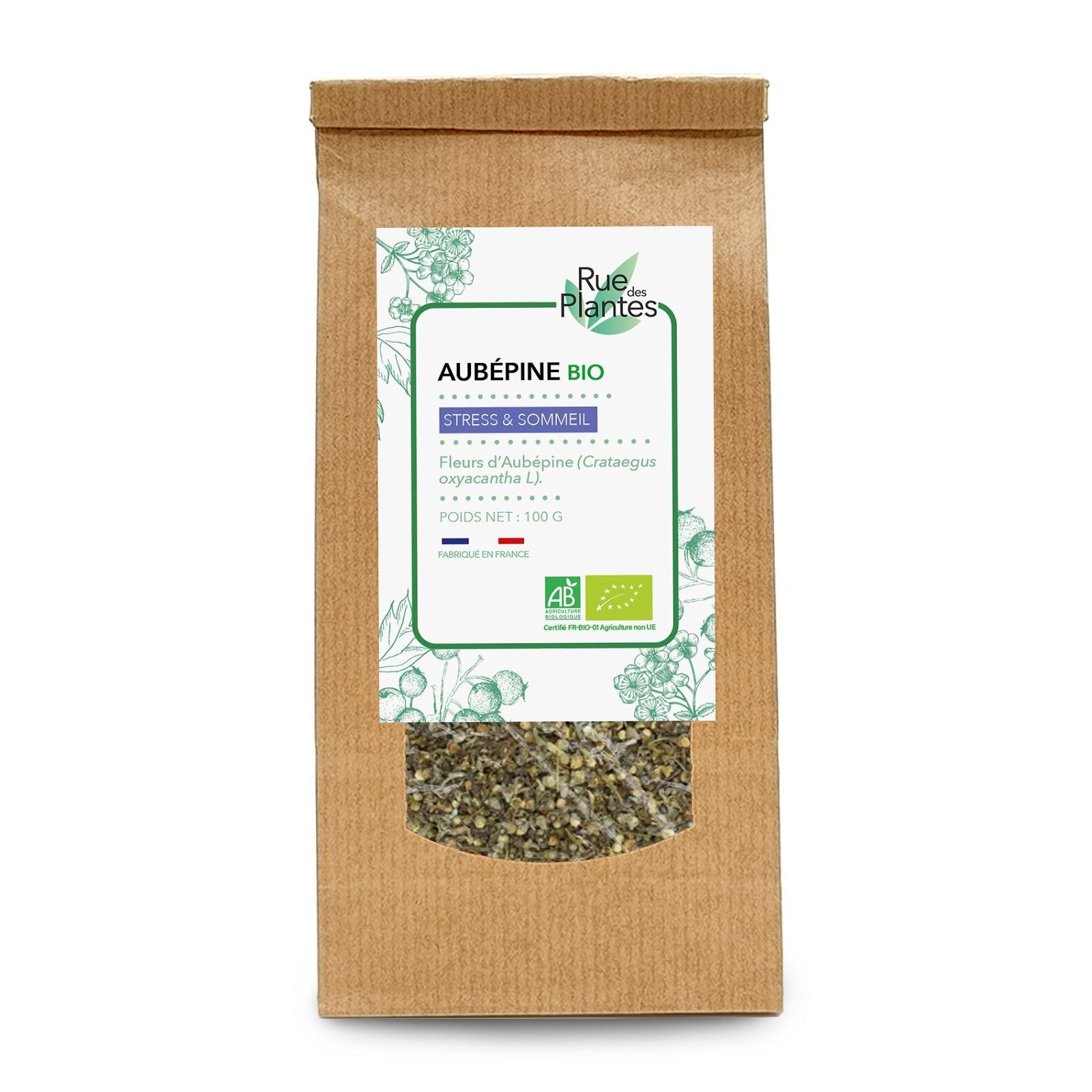 Aubépine sommités fleuries BIO Tisane - Rue Des Plantes