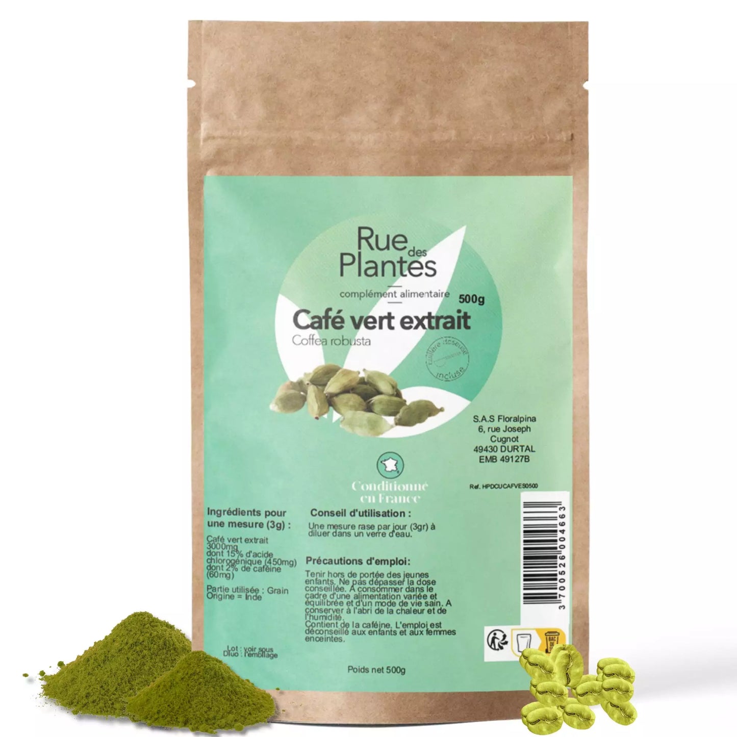 Achat Café Vert Extrait 15% d'Acide Chlorogénique Poudre