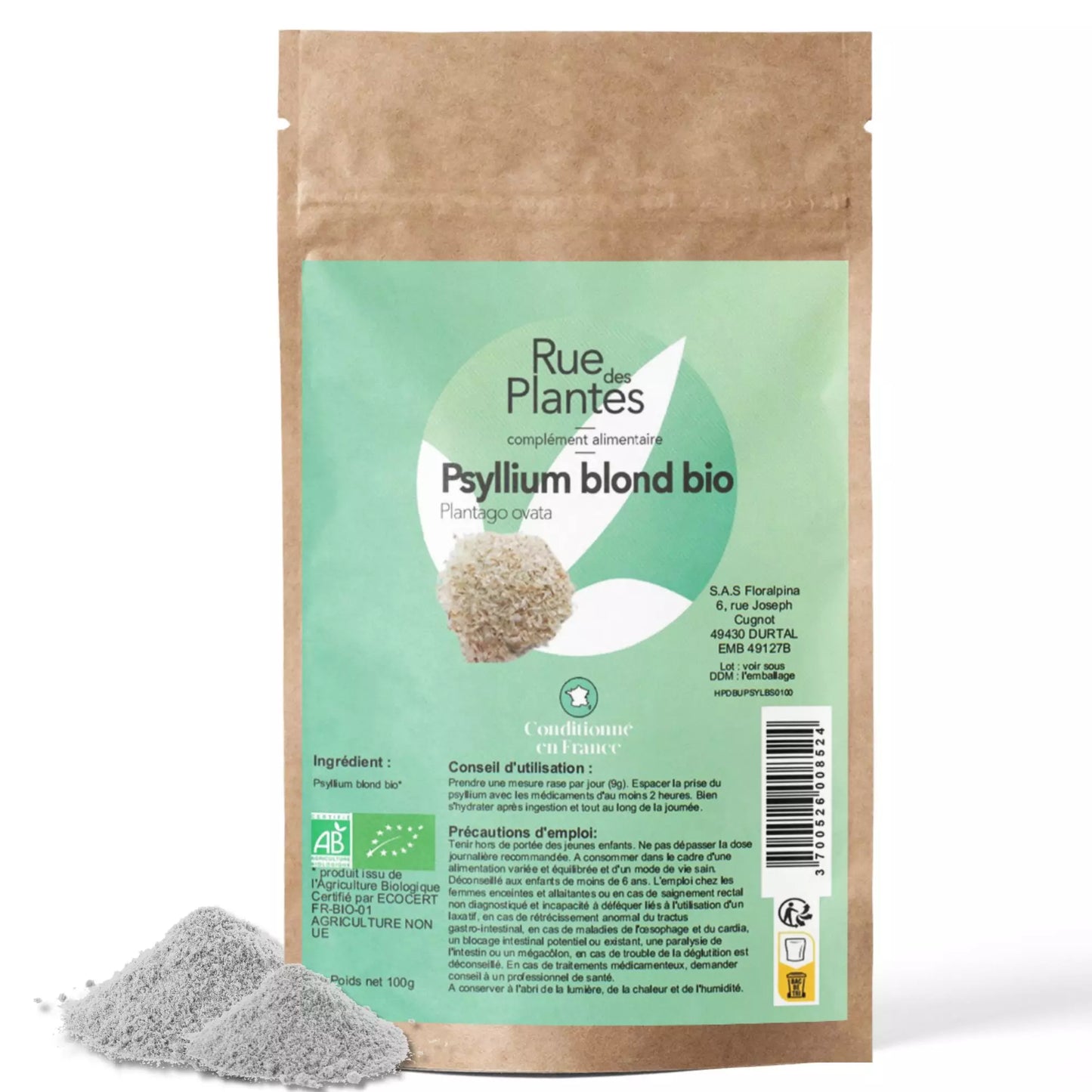 Achat Psyllium Blond Bio Poudre