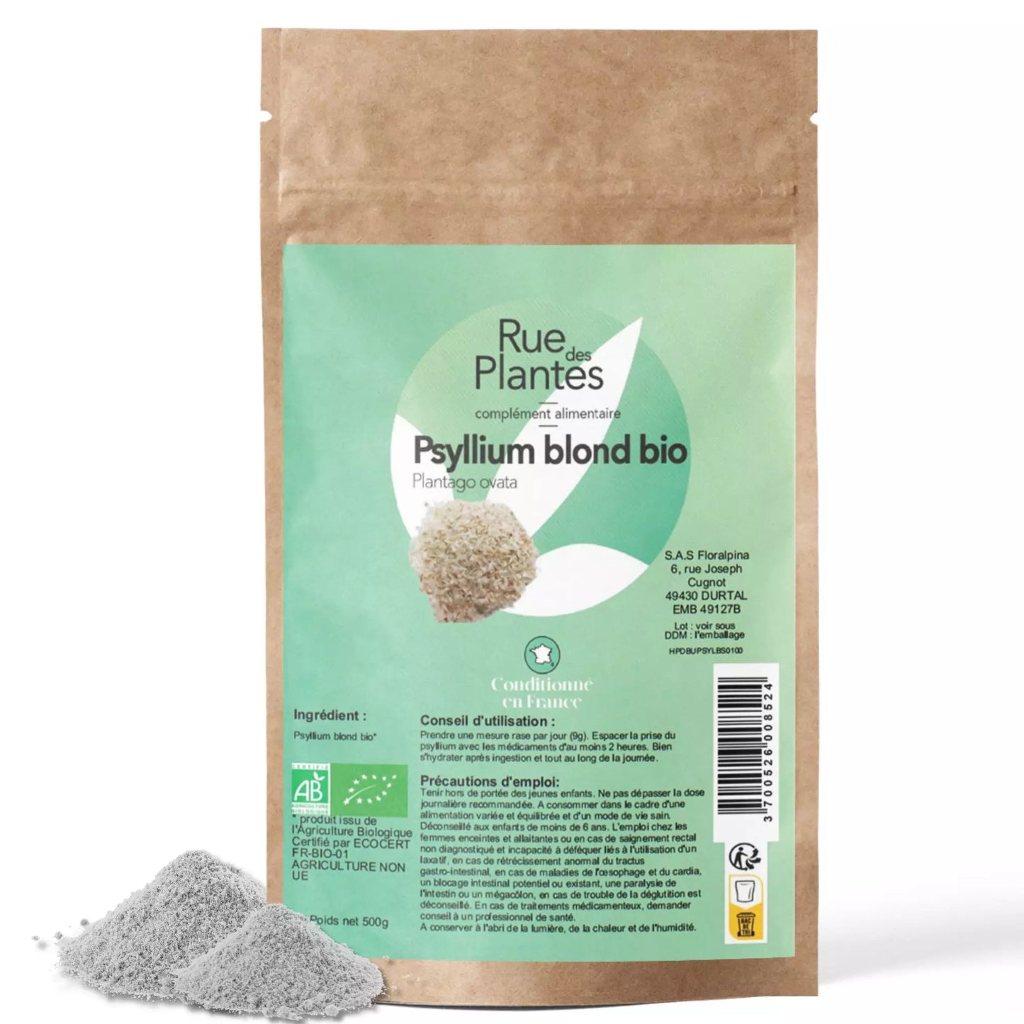 Achat Psyllium Blond Bio Poudre