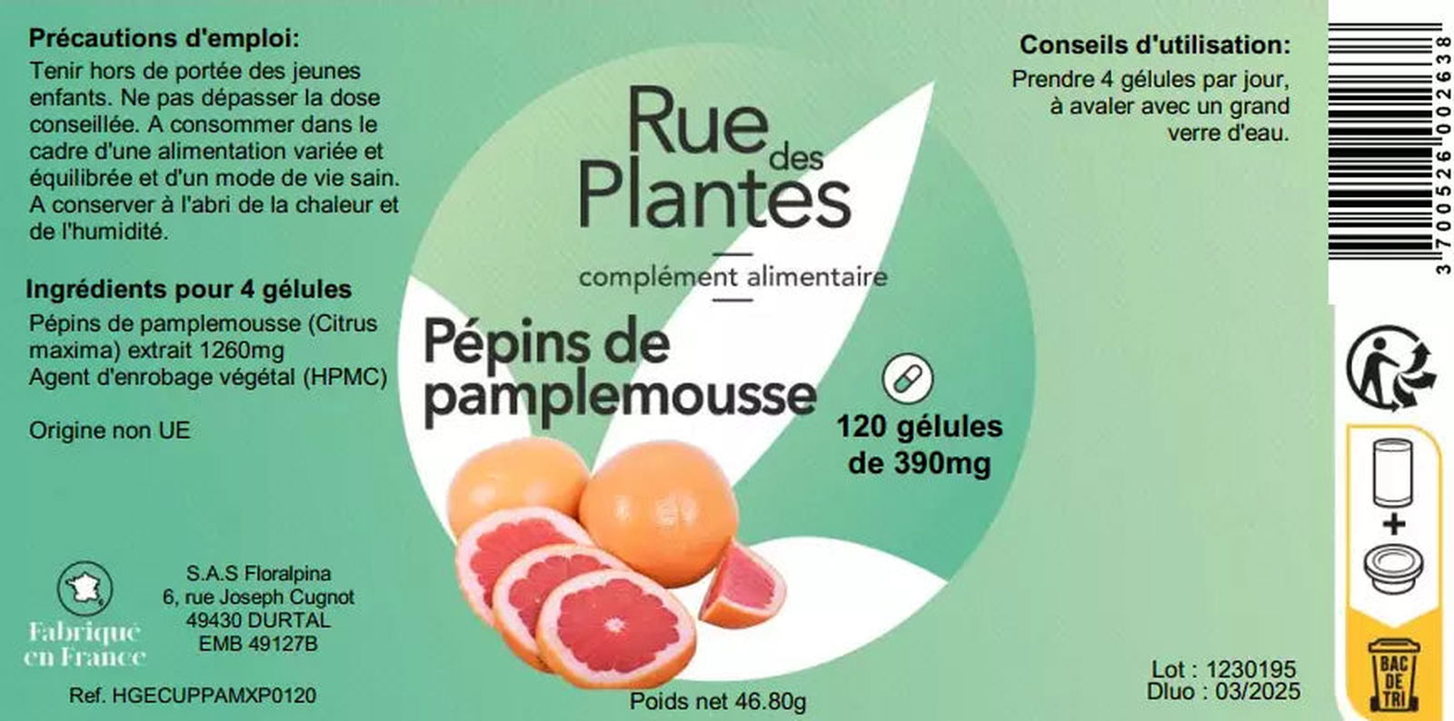 extrait de pépins de pamplemousse - Rue Des Plantes